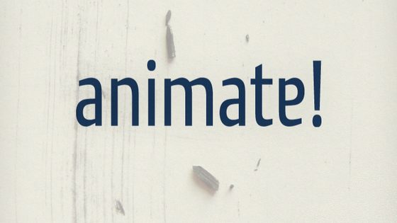 The animate! title on scuffed paper, from the programme's Channel 4 title sequence